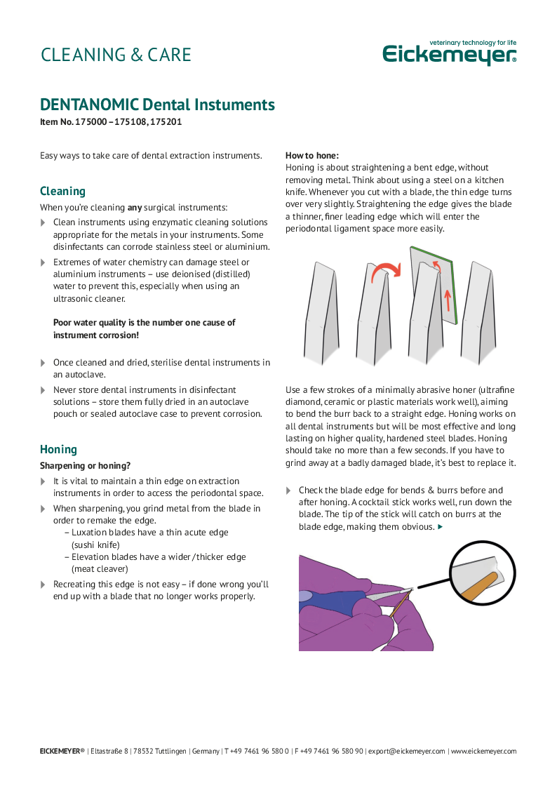 

DENTANOMIC Dental Instruments Cleaning and Care

