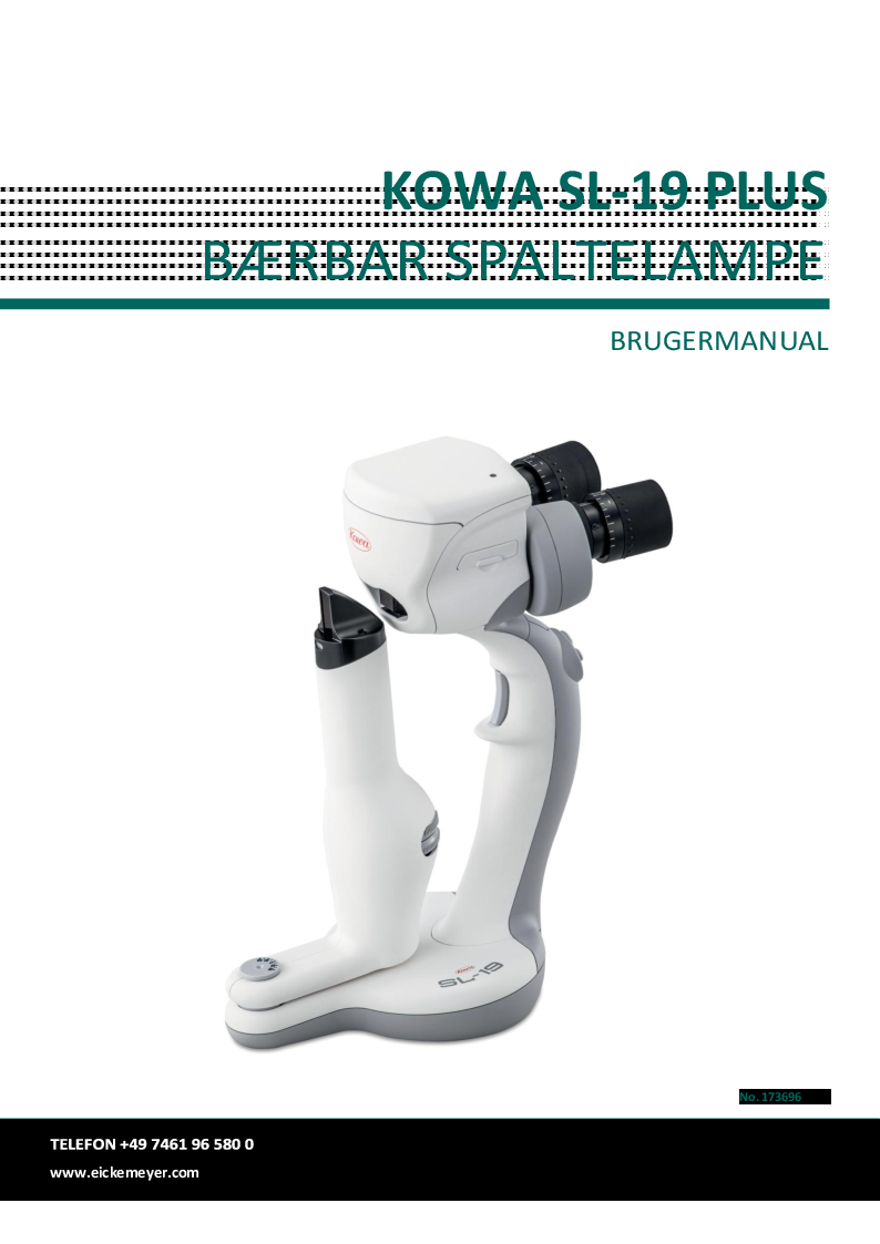 

KOWA SL 19 PLUS MANUAL DK

