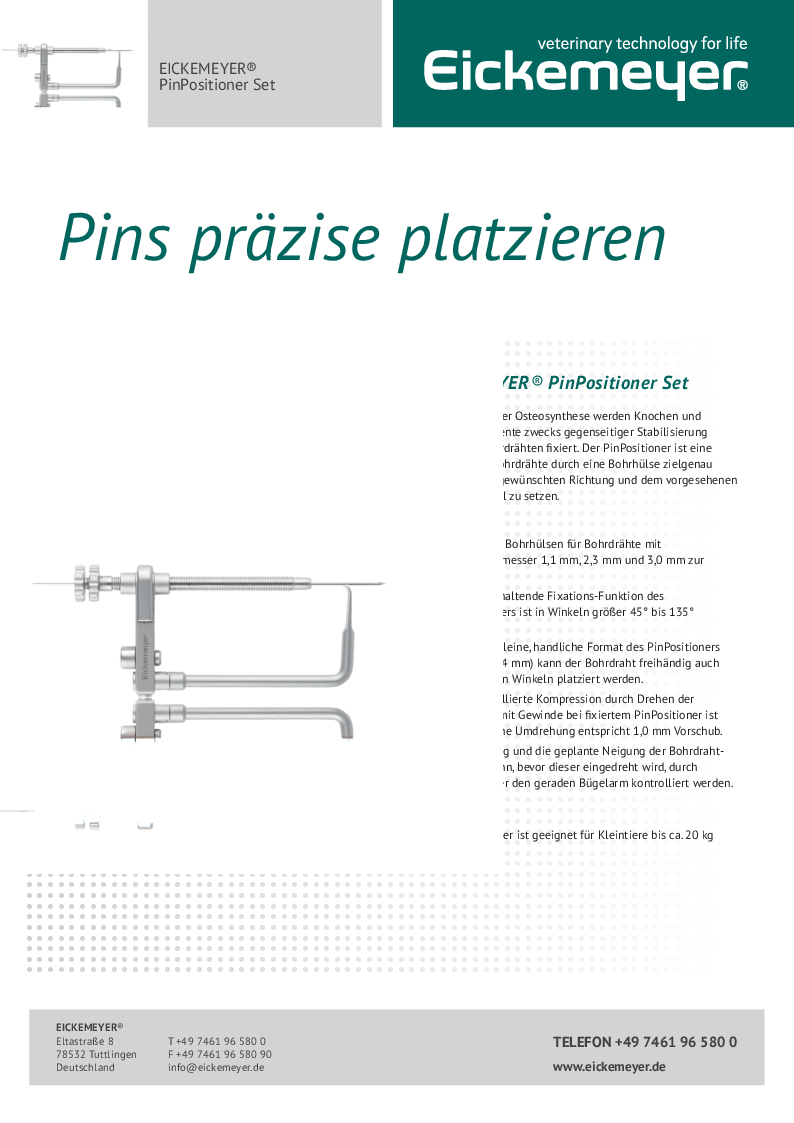 

PinPositioner sæt Produktbeskrivelse (Tysk)

