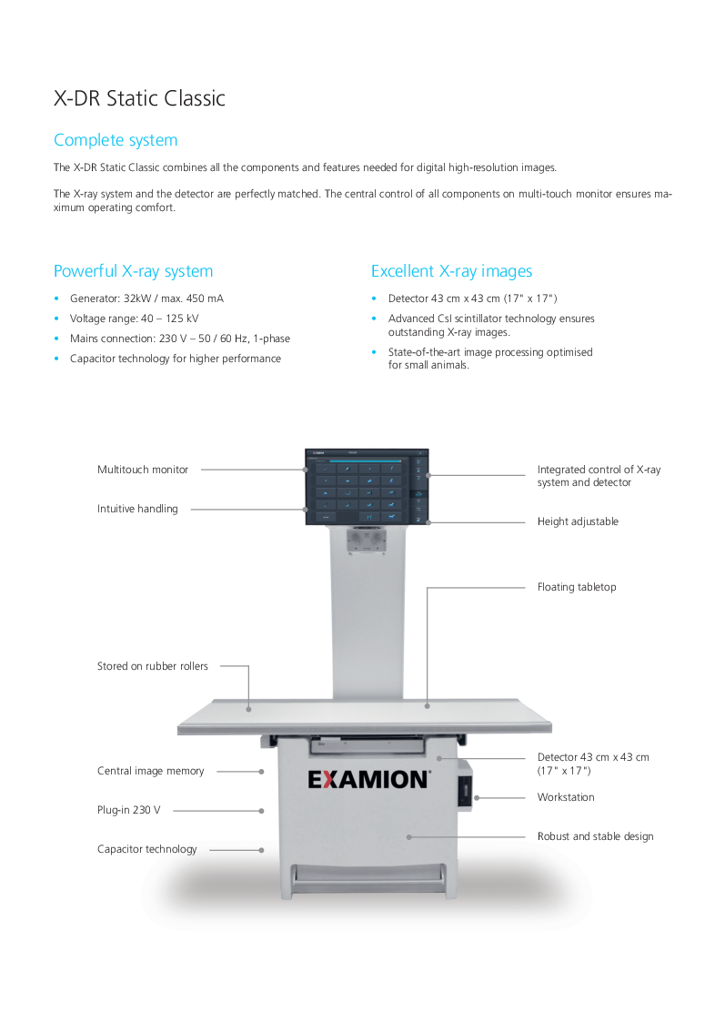 

X DR Static Classic specifikationer

