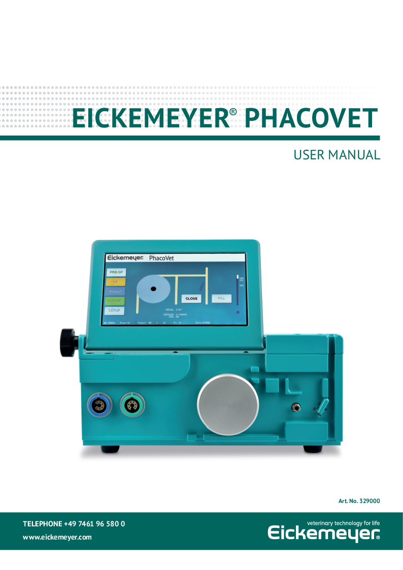 

EICKEMEYER® PhacoVet Manual (Engelsk)

