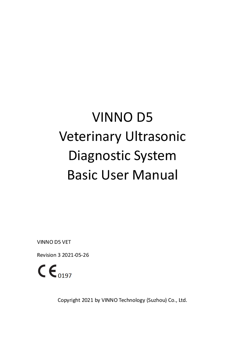 

Ultralydsscanner VINNO 5 VET Manual

