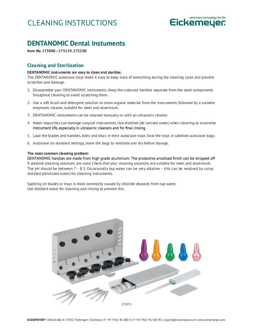 

Dentanomic genbestillingssæt(5 luxator og 4 elevator klinger. 9 stk rengøringsvejledning

